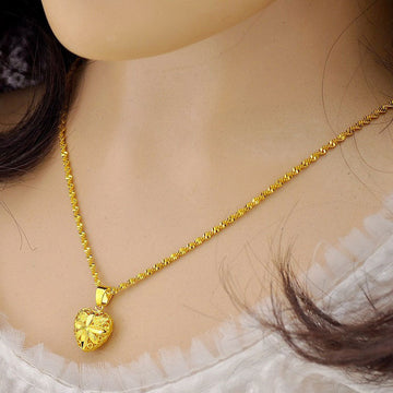 Gold Aura Heart Necklace with Chain