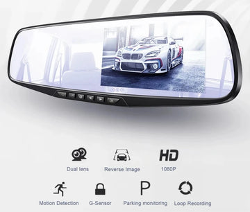 Vehicle Black box DVR with Full 1080 HD Touch Screen Rear View Camera